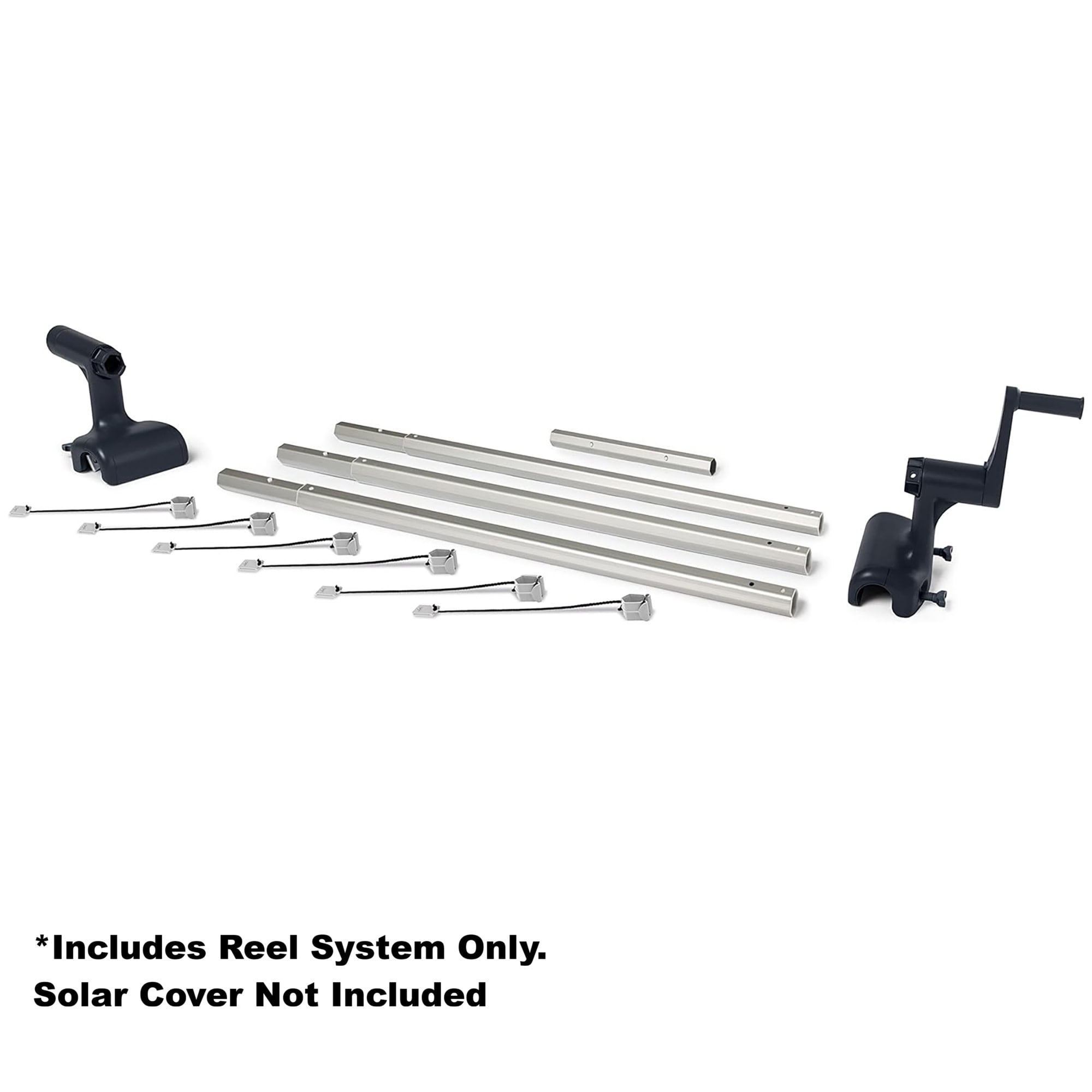 Intex: Solar Cover Reel - Fits 9-16' Rectangular Frame Pools, Interlocking Aluminum Adjustable Shaft, Hand Crank, Pool Accessory, Cover Not Included