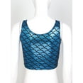 thumbnail image 6 of Zaldita Women Fish Scale Print Crop Tops Sleeveless U Neck Y2K Tops Dance Workout Yoga Street Tank Blue One Size, 6 of 7