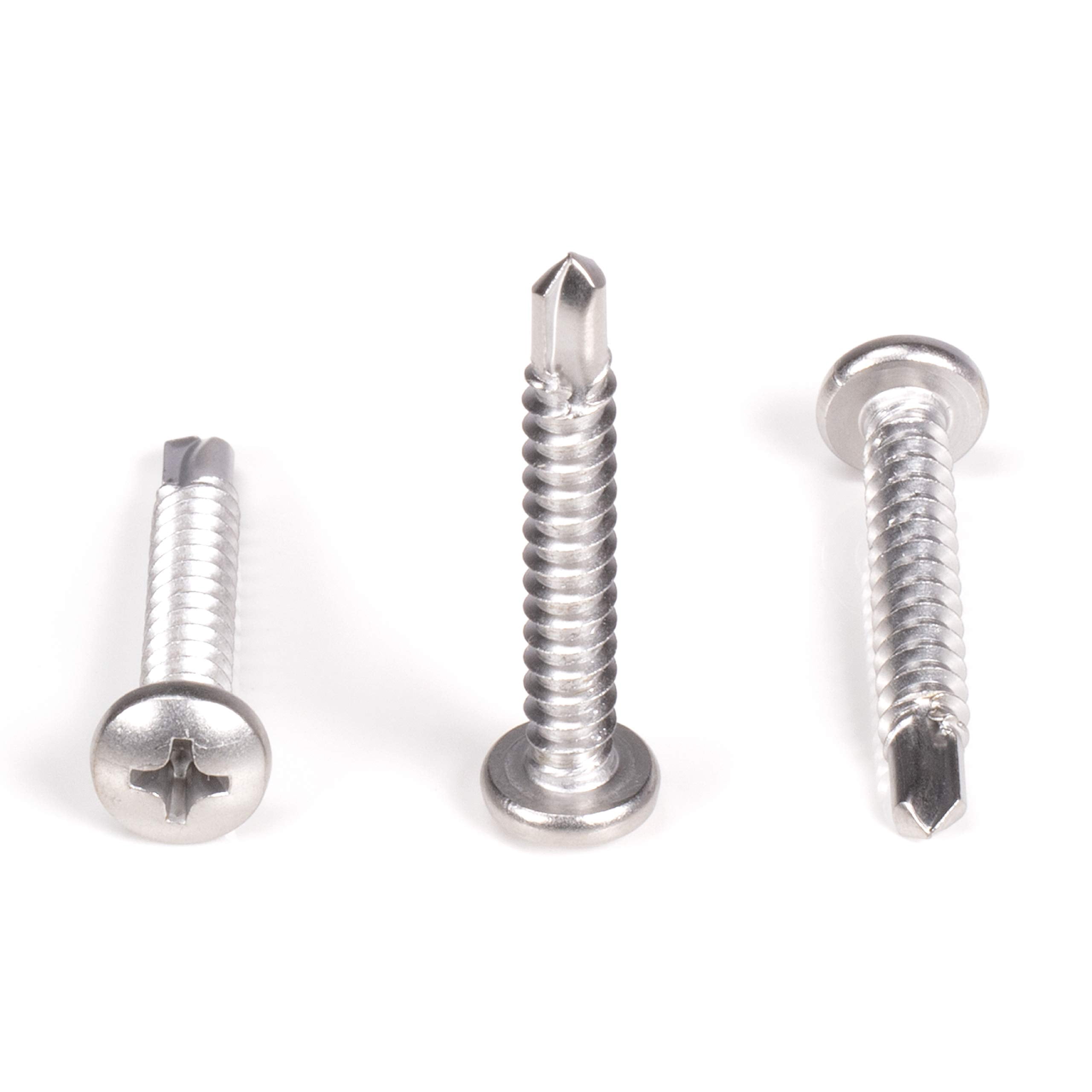 THE CIMPLE CO - 100pc Stainless Steel Self Drilling Tapping Screws #10 x 1 1/4" Phillips Pan