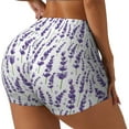 thumbnail image 2 of Fotbe Lavender Flowers Seamless Shorts, Womens Workout Shorts High Waist Stretch Booty Short for Gym/Yoga/Running/Biking-XX-Large, 2 of 9