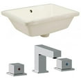 thumbnail image 1 of 18.25-in. W Rectangle Bathroom Undermount Sink Set In Biscuit - Chrome Hardware AI-22825, 1 of 9