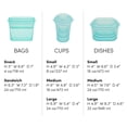 thumbnail image 4 of Bolsas de almacenamiento de alimentos con cierre de cremallera, juego completo de 8 bolsas de silicona, color verde azulado, 4 of 6