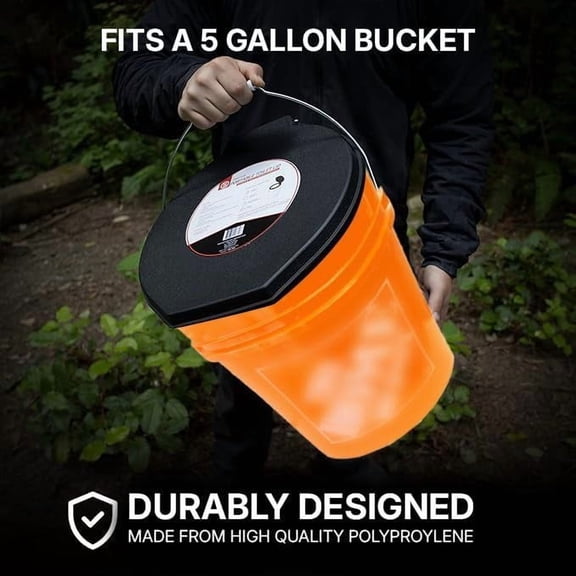 Premium Portable Camping Toilet Seat with Lid for 5 Gallon Buckets | Portable Toilet for Outdoor Camping, Hiking, Emergency Prep, Backcountry, Car, Boat, Road Trips, No Bucket Included