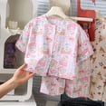 thumbnail image 2 of felwors Big Girls Pajamas Cute Short Sleeve & Pants 2-Piece PJ Set(Purple,7-8 Years), 2 of 5