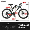 thumbnail image 7 of 26" Mountain Bike, 21-Speed Disc Brakes &Suspension MTB Bikes for Adults & Teens-Black&Blue, 7 of 7
