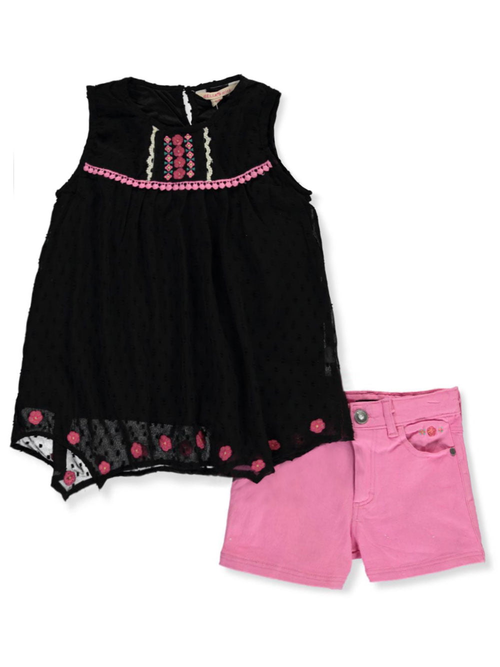 Delias Girls Embroidered Clip Spot 2-Piece Shorts Set Outfit