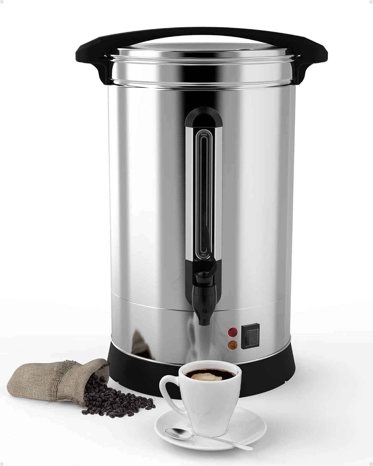 Elite Cuisine CCM141 40-Cup Stainless Steel Coffee Maker Urn & Hot Water  Dispenser - Walmart.com