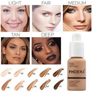PHOERA Face Foundation Soft Matte Finish Liquid Foundation 1oz ~ 102 NUDE Full Coverage Perfect Matte Oil-Control Concealer