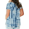 thumbnail image 4 of Wycnly Womens Shirts Summer Plus Size Tops Henley Shirts for Women Fashion Tie Dye Summer Button up Tunic Tops V Neck Short Sleeve Lightweight Ladies Blouses, 4 of 6