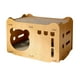 thumbnail image 3 of Rascador para gatos, casa para rascar, doble capa, apilable, resistente al desgaste, casa de cartón para gatos con 2 almohadillas para rascar, apertura de cabeza de gato, 3 of 12