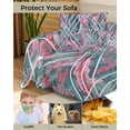 thumbnail image 4 of Marble Pink Sofa Couch Covers for Dog,Washable Sectional Couch Slipcovers for Loveseat with Tassels,Dusy Blue Modern Geometric Abstract Marbling Non Slip Sofa Throw Cover Blanket Large 71''x102'', 4 of 8