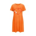 thumbnail image 5 of HomeGardon Women's Sleepwear Nightgowns for Women,Fashion Print Medium Length Dress Oversized Short Nightgown Fashion Chest Print Short Sleeve Nightdress,S-XXL, 5 of 5