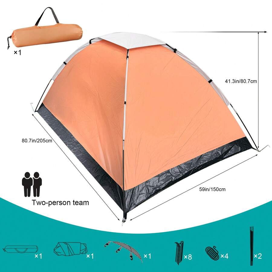 2-Person Camping Tent - Shelter With Rain Fly And Carrying Bag Lightweight Outdoor Tent For Backpacking, Hiking, And Beach
