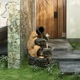 thumbnail image 5 of LuxenHome Outdoor Water Fountain, 26" Puppy and Rock Resin Water Fountains Indoor with LED Lights, 5 of 10