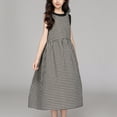 thumbnail image 5 of Spazoro Girls Midi Dresses, Sleeveless A-Line Crew Neck Plaid Casual Summer Dresses for Girls Black Size 13, 5 of 9