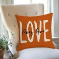 thumbnail image 4 of Pumpkin Linen Pillow Cover - 18x18 Inch Reversible Fall Decor (Burnt Orange Thanksgiving Sofa Accent), 4 of 6