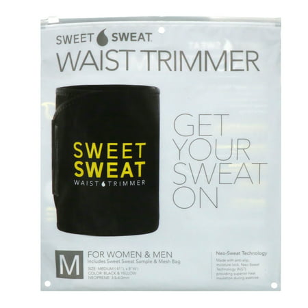 Sports Research  Sweet Sweat Waist Trimmer  Medium  Black   Yellow  1