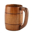 thumbnail image 2 of Tasse à bière en bois naturel, tasse à thé, café, accessoires de bar, idées cadeaux, tasse à café à bière en forme de tonneau vintage avec poignée, tasse à boire pour un usage domestique quotidien, 2 of 8