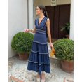 thumbnail image 4 of HH TRAF Vestidos nuevos de verano para mujer, con cremallera en la espalda, escote en V, sin mangas, encaje, borlas decorativas, vestido de empalme de calle para mujer, 4 of 5