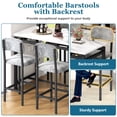thumbnail image 3 of UHOMEPRO Bar Table Set for 4, Modern Counter Height Dining Set, Rectangle Dining Room Table with 4 Velvet Chairs, Compact Kitchen Table Set for Home Breakfast Nook, Gray, 3 of 7