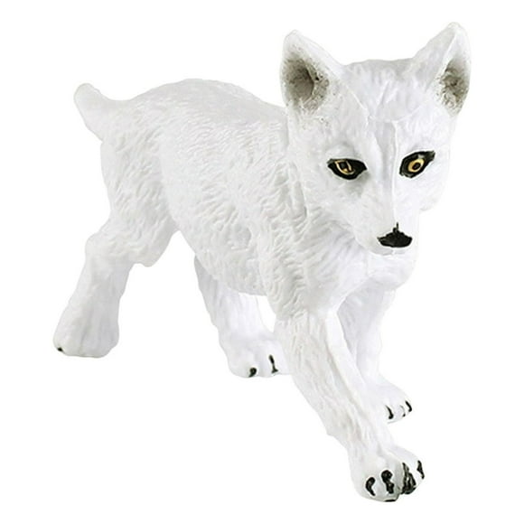 Arctic Wolf Model Various Realistic White Wolf Miniature Static Model Ornament Plastic Wild Animal Figurine Mini TV Table Decor Kids Educational Toy