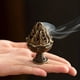 thumbnail image 5 of Juego de Quemadores de Incienso Huecos de Bronce con Tapa y Base Estable. Porta Incienso para Ramadán, Eid, Meditaciones, Yoga, Decoración Del Hogar, Práctica Espiritual. No Incluye Incienso., 5 of 6