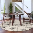 thumbnail image 4 of Farmhouse Dandelion Round Rug 6ft Washable Circle Kitchen Rugs Non Slip Spring Modern Minimalist Country Flower Large Area Rug Indoor Floor Carpet for Bedroom Living Room Home Office Dining Room, 4 of 8