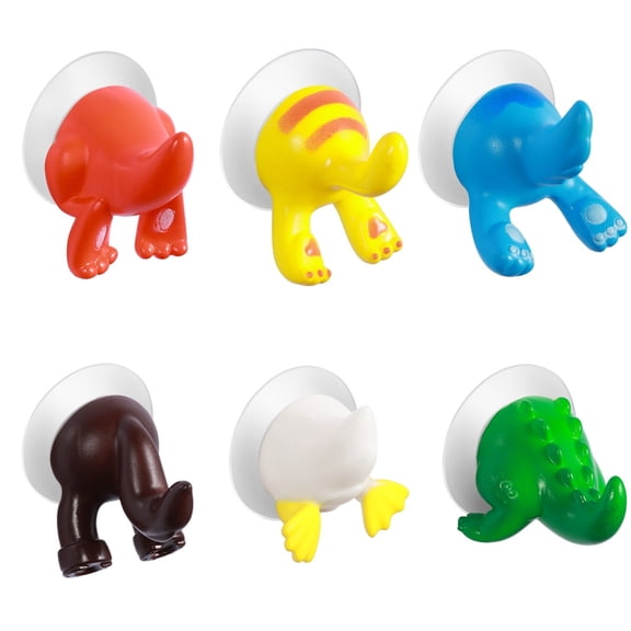 SEWCHICS Decorative Animal Tail Wall Hooks for Bathroom, Cartoon Style Key Holders and Coat Hangers