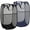 Black,Navy Blue, variant on Popup Mesh Laundry Basket, Collapsible and Portable Clothes Washing Laundry Hamper with Reinforced Carry Handle (Black*2)