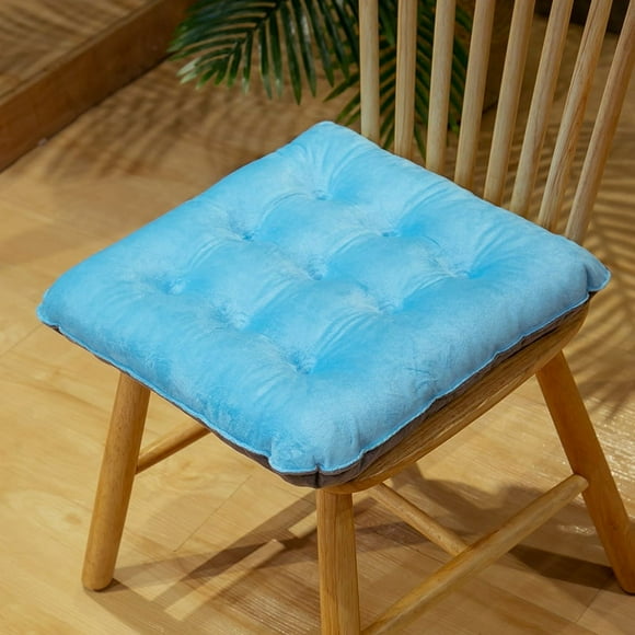 Nvzi Cojín de asiento para jardín, patio, hogar, cocina, oficina, grueso y cómodo, azul claro, 16 x 16 pulgadas