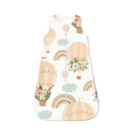 

Honeii Air Balloon and Flower Print Unisex Babies Sleepbag Wearable Blanket Baby Sleeveless Sleeping Bag-X-Large