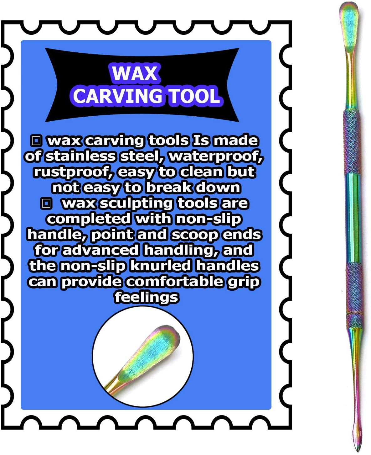 .com: 6 Pieces Wax Carving Tool Set - Rainbow Stainless