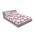 thumbnail image 2 of Ambesonne Emoji Fitted Sheet & Pillow Sham Set, Graffiti Tag with Angry Faces, Queen, Off White Pale Rose, 2 of 2
