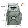 thumbnail image 3 of Foldable Fish Trap Net for Crabs Lobsters Prawns Shrimp Crayfish Crawdad | Durable Nylon Alloy Frame | Easy-Access Zipper | 20x20x48cm | Portable Fishing Gear, 3 of 8