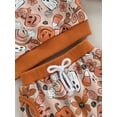 thumbnail image 4 of Baby Boy Girl Halloween Outfits Long Sleeve Shirts Ghost Pumpkin Sweatshirt Tops and Pants Set Toddler Infant Fall Clothes, 4 of 8