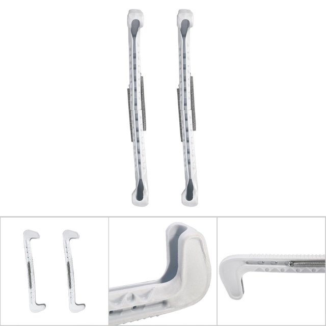 Ice Skate Guards, 1 Pair Plastic Ice Skating Guards Figure Skate Guards Hockey Skate Guards Skate Blade Covers With Adjustable Spring for Figure Hockey Skates