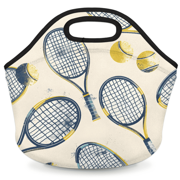 Herdesigns Sports Neoprene Lunch Bag, Tennis Insulated Lunch Box for Women Men Washable Lunch Tote Soft Lunch Container With Zipper for Work Picnic Travel