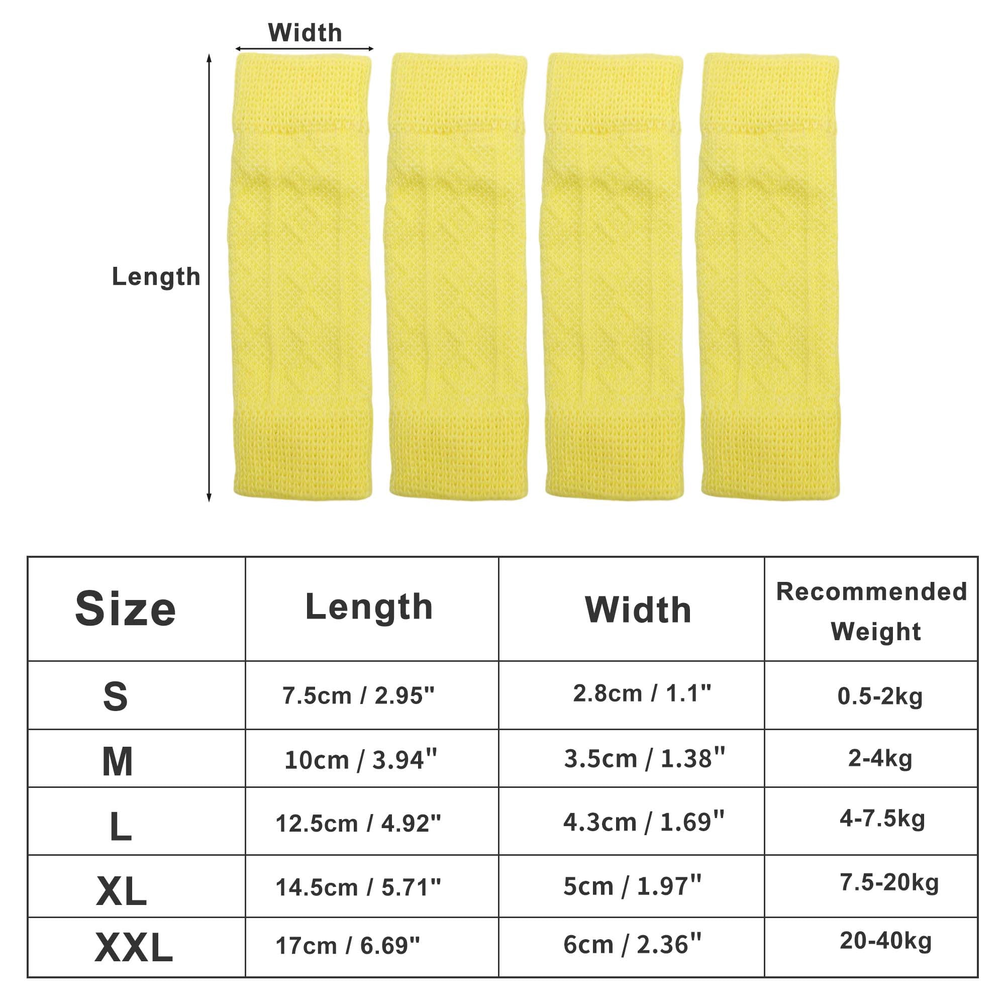 Unique Bargains Pack of 4 Dog Soft Knitted Socks Joint Protection Yellow L