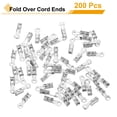 thumbnail image 3 of 200 Pcs Fold Over Cord Ends, 8.1x1.2mm Ribbon Crimp Ends Cap, Clasp Tips for Leather Craft Making Diy (Silver), 3 of 6