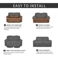 thumbnail image 6 of Easy-Going Super Stretch Sectional Recliner Sofa Slipcover, Recliner Loveseat, Gray, 6 of 7
