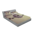 thumbnail image 2 of Ambesonne Galaxy Fitted Sheet & Pillow Sham Set, Fiction Space Warfare, Full, Brown Grey, 2 of 2