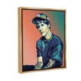 thumbnail image 4 of Stupell Industries Justin Portrait with Hat Abstract Painting Brown Floater Framed Canvas Art Print Wall Art, 25 x 31, 4 of 10