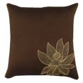 thumbnail image 1 of S4Sassy Decor Handmade Brown Pillows Cover Hand Beaded Lotus Floral Pattern Pillows Cover Square Throw 12 x 12, 1 of 1