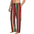 thumbnail image 3 of Kdxio Mexican Serape Blanket Stripes Print Men's Sleep Pajama Pant Lounge Pants with Pockets, 3 of 8