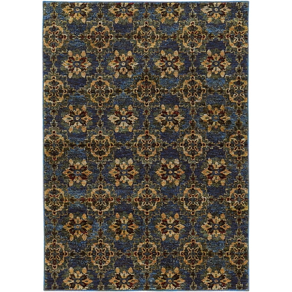 Moretti Glow Area Rug 6883C Casual Blue Geometric Linked 7' 10" x 10' 10" Rectangle