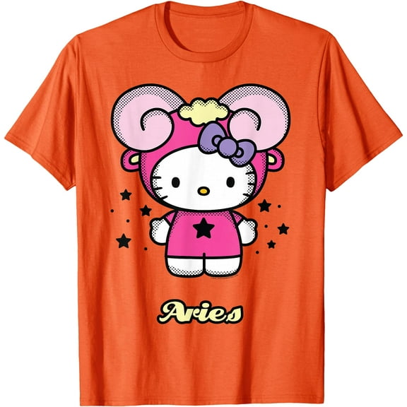 Hello Kitty Birthday Zodiac Aries DTG Print Unisex T-Shirt