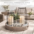 thumbnail image 3 of XIBUFE Rustic Farmhouse Lantern Decor Set of 2-Stylish Decorative Lanterns for Your Living Room,Fireplace Mantle Or Kitchen Dining Table-Modern Indoor/Outdoor Coffee Table Decor, 3 of 10