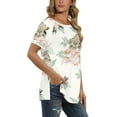 thumbnail image 2 of T-shirts pour Femmes à Manches Courtes, Col Ras du Cou, T-Shirts Unis Basiques, 2 of 4