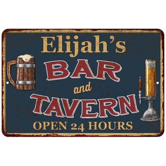 Elijah's Green Bar & Tavern Rustic Sign Decor 8x12 208120047419