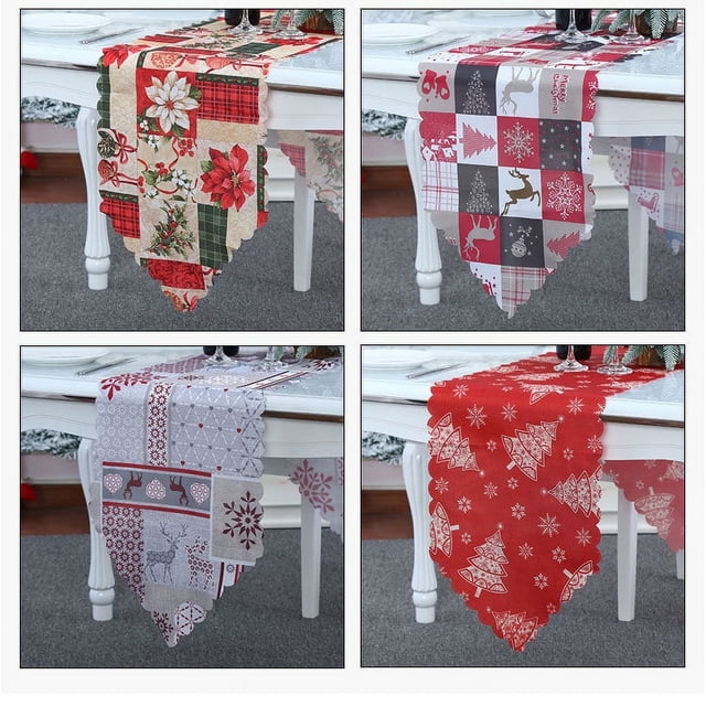 4 PCS Almohadillas de mesa 35.5x180cm para mesa de comedor de fiesta Mesa de café Vajilla Disposición del gabinete o Decoración navideña diaria del hogar Mesa